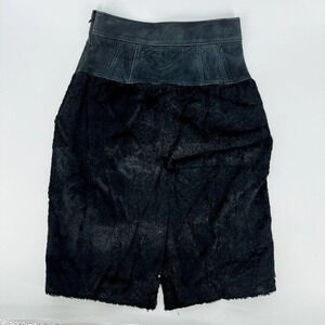 Alexander Wang Leather and Fur High Rise Mini Skirt